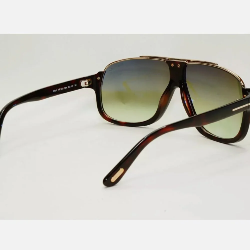 Tom Ford Brown Gold Green Tint Men's 60mm Sunglasses